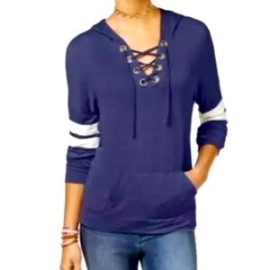 Hippie Rose (Brand New) Juniors' Lace-Up Hoodie Size M